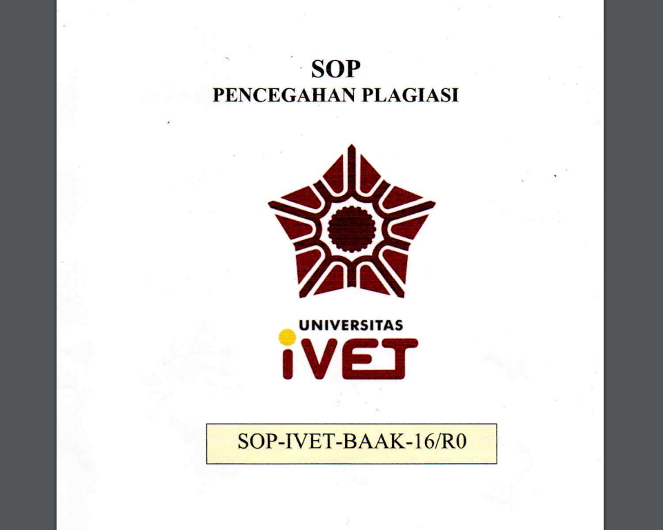 SOP Pencegahan Plagiasi di Universitas Ivet No SOP-IVET-BAAK-16/R0